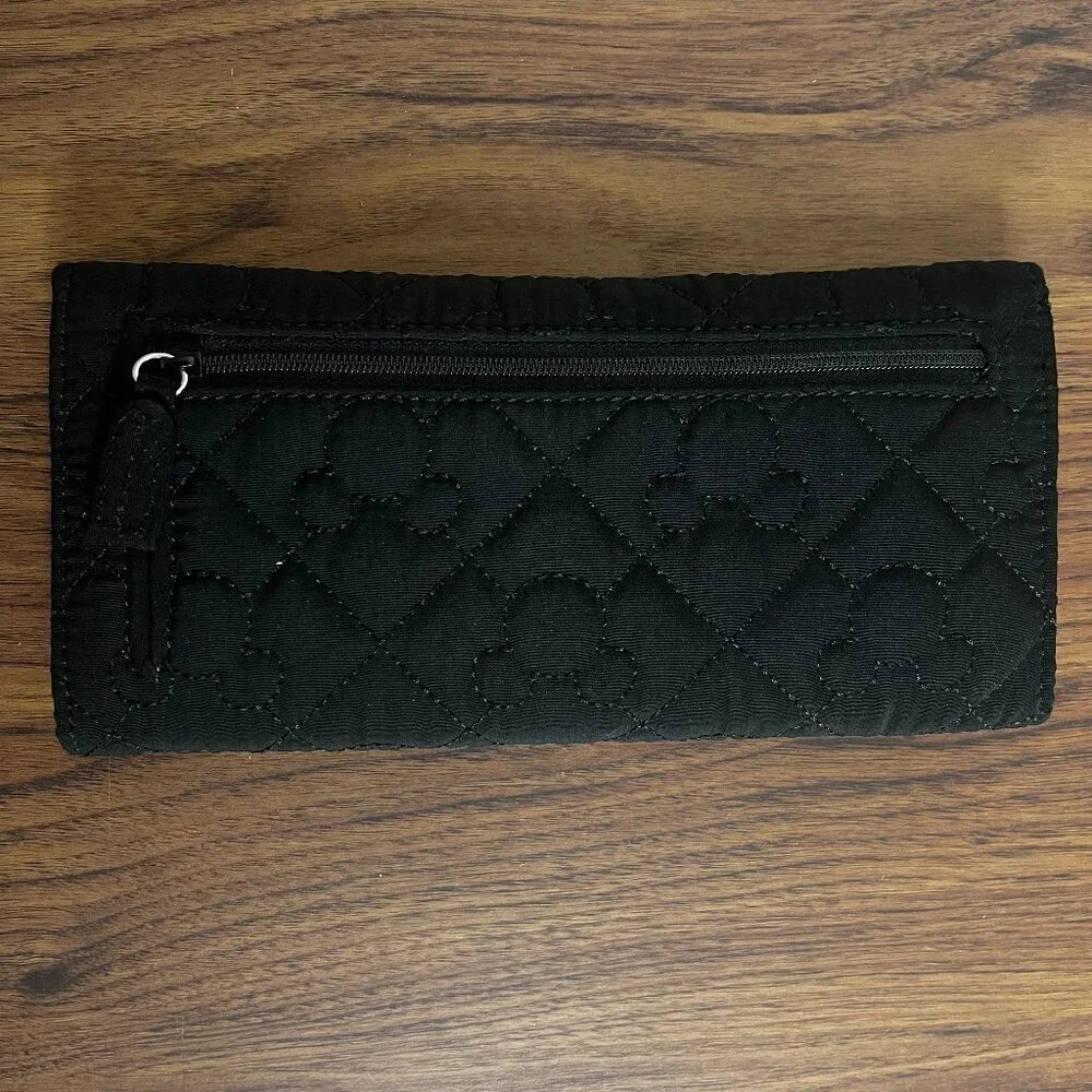 Vera Bradley Black Quilted Hidden Mickey Disney Trifold Wallet Disneyland - Picture 5 of 7